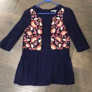 Anthropologie embroidered tunic